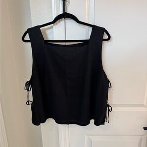 Abercrombie & Fitch Black Tank Top with Side Ties